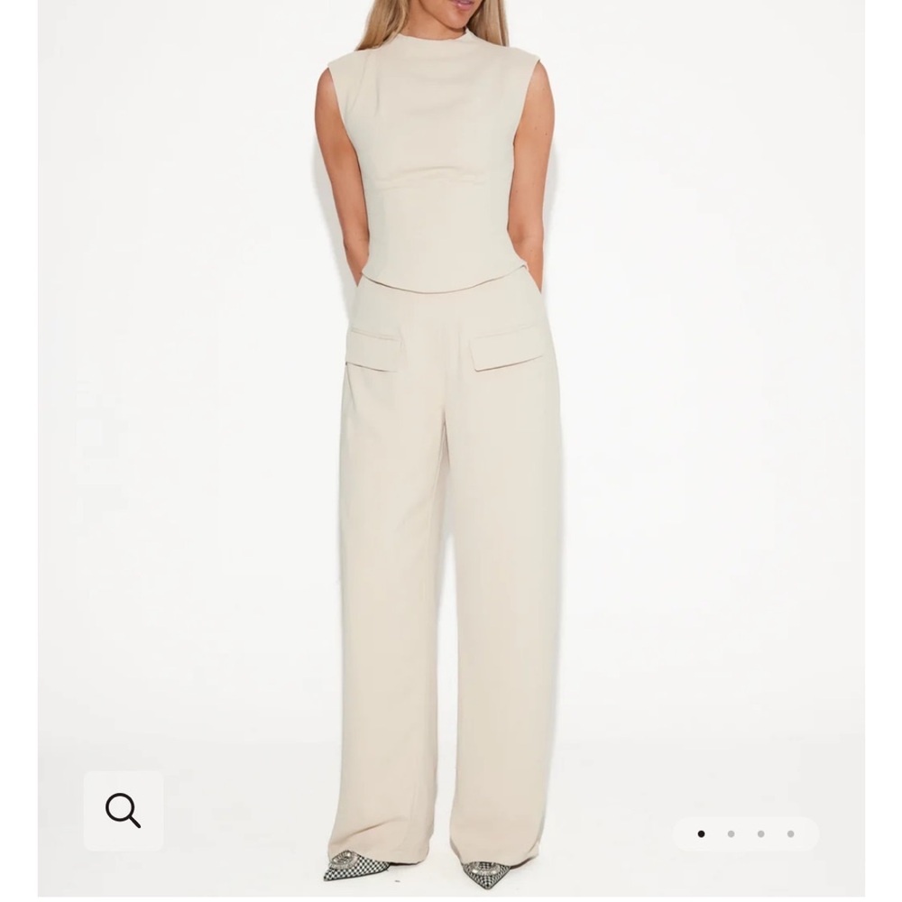 The Ultimate Muse Wide Leg Trousers | Oat - Size S